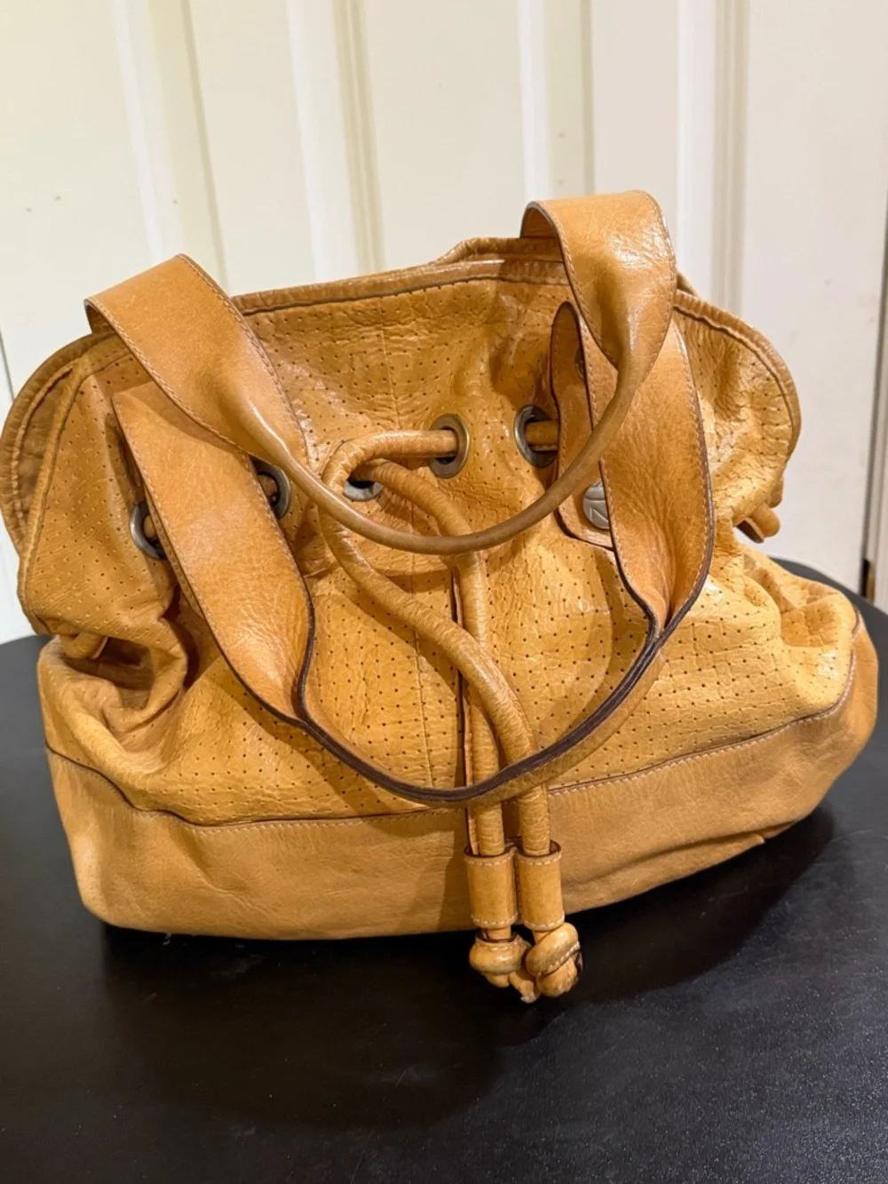 Nannini tan Leather Hobo Bag